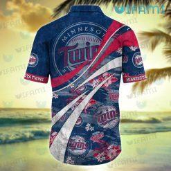 MN Twins Hawaiian Shirt Tropical Flower Logo Minnesota Twins Present