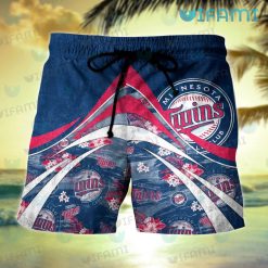 MN Twins Hawaiian Shirt Tropical Flower Logo Minnesota Twins Short