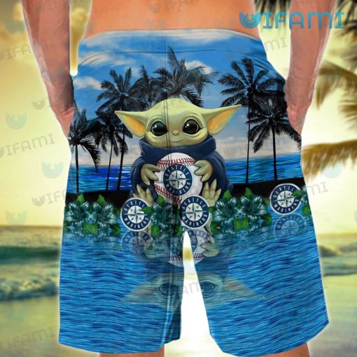 Mariners Hawaiian Shirt Baby Yoda Beach Seattle Mariners Gift