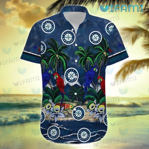 Mariners Hawaiian Shirt Parrot Couple Tropical Beach Seattle Mariners Gift