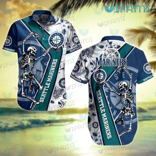 Mariners Hawaiian Shirt Skeleton Dancing Seattle Mariners Gift