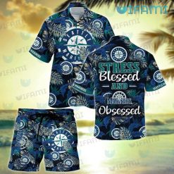 Mariners Hawaiian Shirt Stress Blessed Obsessed Seattle Mariners Gift