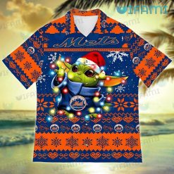 Mets Hawaiian Shirt Baby Yoda Christmas Lights New York Mets Present