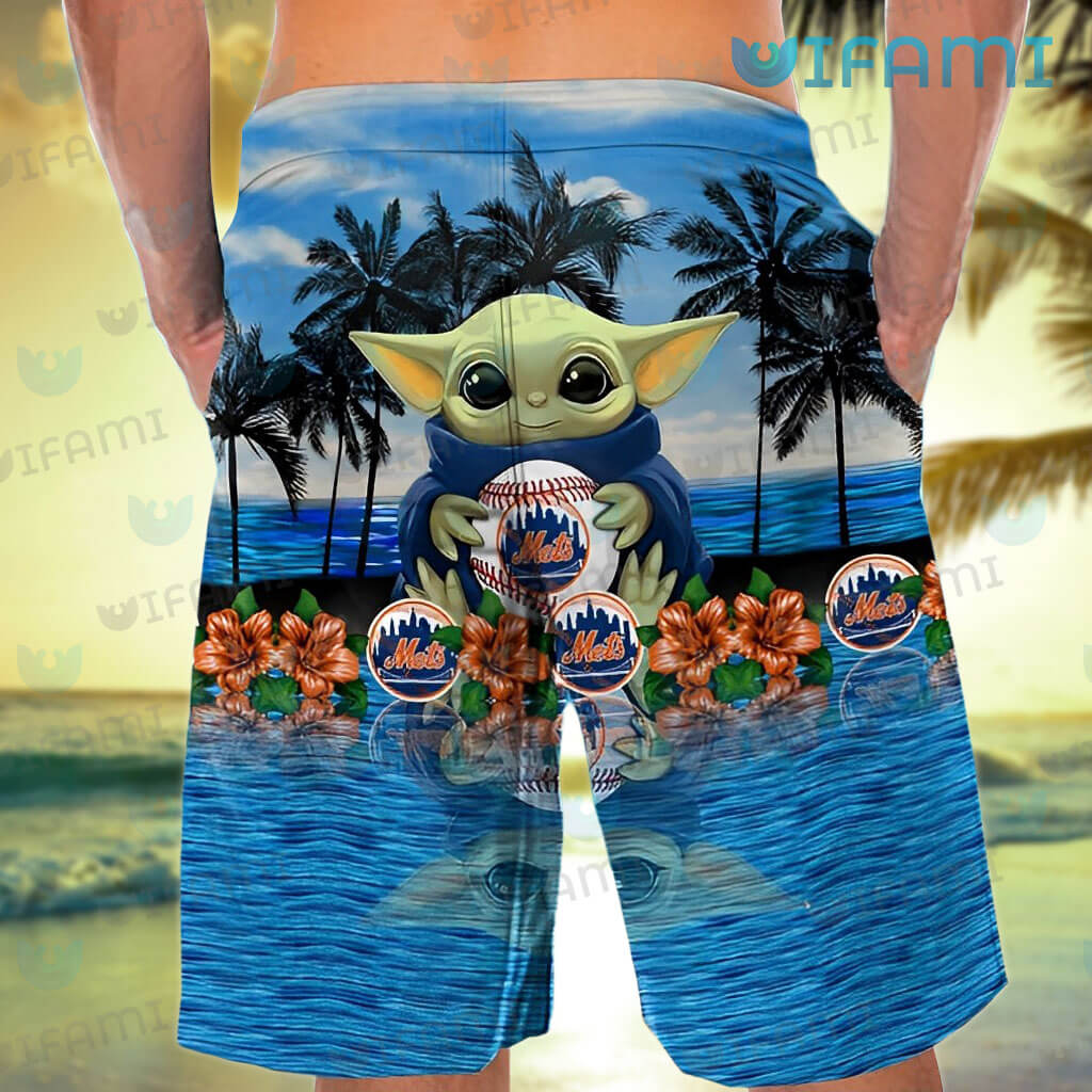 NY Mets Pineapple Tropical Flower Summer Set Hawaiian Shirt And Shorts