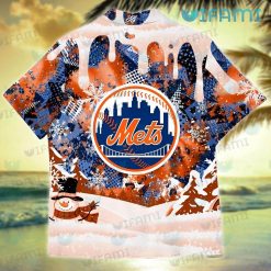 Mets Hawaiian Shirt Christmas Snoopy Dabbing New York Mets Present Back
