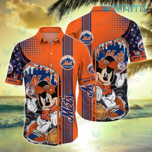 Mets Hawaiian Shirt Mickey USA Flag New York Mets Gift