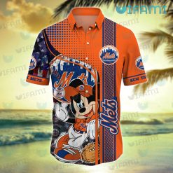 Mets Hawaiian Shirt Mickey USA Flag New York Mets Present