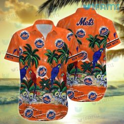 Mets Hawaiian Shirt Parrot Couple Tropical Sea New York Mets Gift