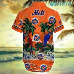 Mets Hawaiian Shirt Parrot Couple Tropical Sea New York Mets Present Front