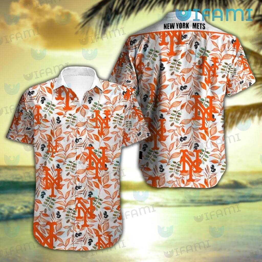 Mets Hawaiian Shirt Orange Hibiscus Tropical Leaves New York Mets Gift -  Personalized Gifts: Family, Sports, Occasions, Trending