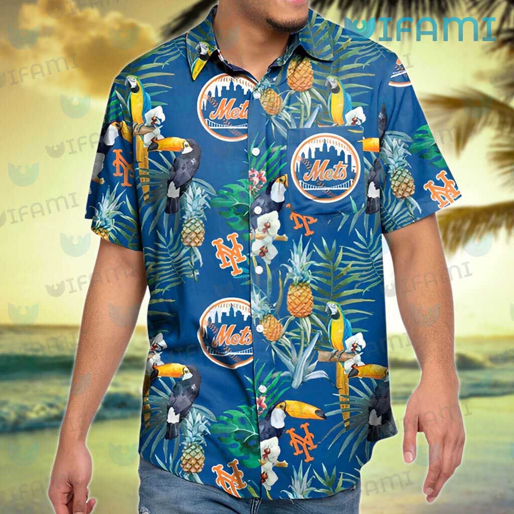 New York Mets MLB Personalized Button Up Hawaiian Shirt For Mens