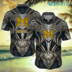 Michigan Hawaiian Shirt Armor Design Michigan Wolverine Gift Ideas