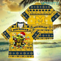 Michigan Hawaiian Shirt Baby Yoda Lights Michigan Wolverines Gift
