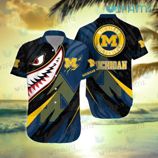 Michigan Hawaiian Shirt Bape Shark Logo Michigan Football Gift
