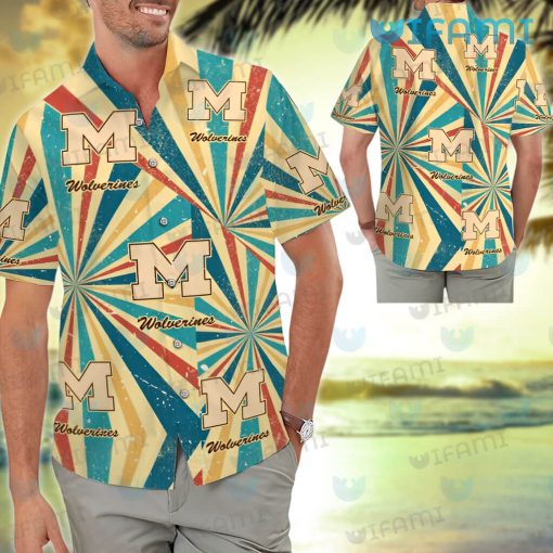 Michigan Hawaiian Shirt Circus Background Michigan Football Gift