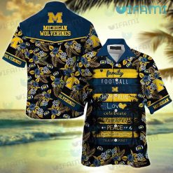 Michigan Hawaiian Shirt Football Love Peace Michigan Wolverines Gift