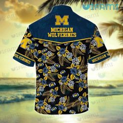 Michigan Hawaiian Shirt Football Love Peace Michigan Wolverines Present Back