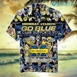 Michigan Hawaiian Shirt Go Blue Club Supports You Wolverines Gift