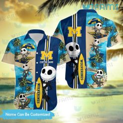 Michigan Hawaiian Shirt Jack Skellington Beach Custom Michigan Wolverines Gift