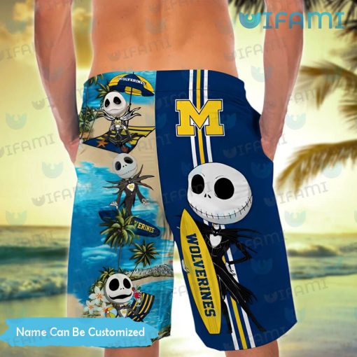 Michigan Hawaiian Shirt Jack Skellington Beach Custom Michigan Wolverines Gift