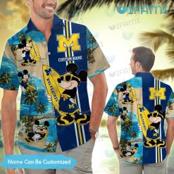 Michigan Hawaiian Shirt Mickey Beach Holiday Michigan Wolverines Gift