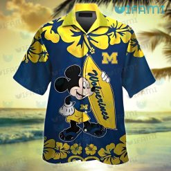 Michigan Hawaiian Shirt Mickey Surfboard Michigan Wolverines Gift