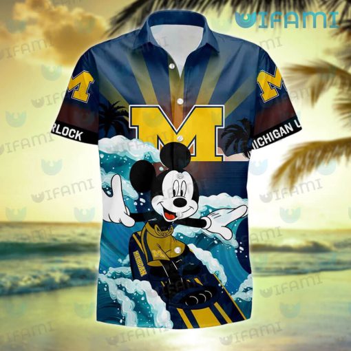 Michigan Hawaiian Shirt Mickey Surfing Beach Michigan Wolverines Gift