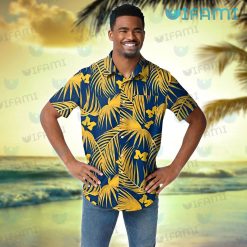 Michigan Hawaiian Shirt Palm Leaf Michigan Wolverines Present