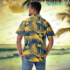 Michigan Hawaiian Shirt Palm Leaf Michigan Wolverines Gift