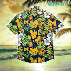 Michigan Hawaiian Shirt Rosella Toucan Pineapple Wolverines Gift