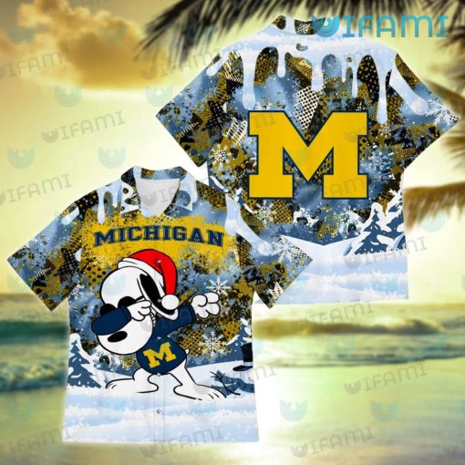 Michigan Hawaiian Shirt Snoopy Dabbing Michigan Wolverines Gift