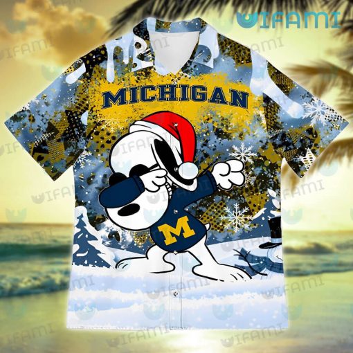 Michigan Hawaiian Shirt Snoopy Dabbing Michigan Wolverines Gift