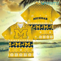 Michigan Hawaiian Shirt Snowflake Christmas Michigan Wolverines Gift