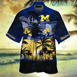 Michigan Hawaiian Shirt Summer Sunset Michigan Wolverines Gift