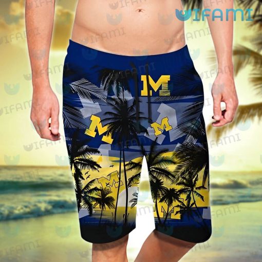 Michigan Hawaiian Shirt Summer Sunset Michigan Wolverines Gift