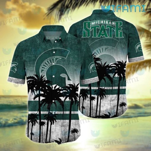 Michigan State Hawaiian Shirt Coconut Tree Michigan State Gift