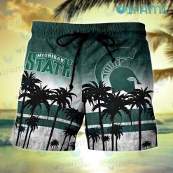 Michigan State Hawaiian Shirt Coconut Tree Michigan State Short