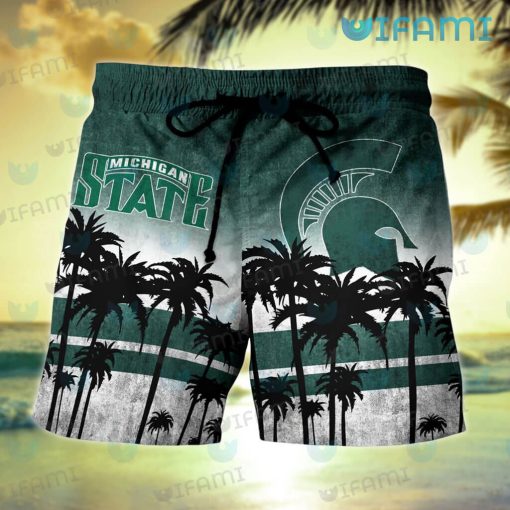 Michigan State Hawaiian Shirt Coconut Tree Michigan State Gift