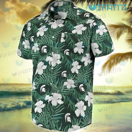 Michigan State Hawaiian Shirt Flower Palm Leaf Michigan State Gift
