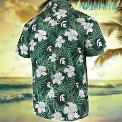 Michigan State Hawaiian Shirt Flower Palm Leaf Michigan State Present Back