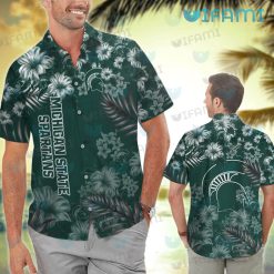 Michigan State Hawaiian Shirt Hibiscus Pattern Michigan State Present Men