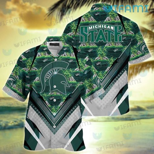 Michigan State Hawaiian Shirt Kayak Island Pattern Michigan State Gift