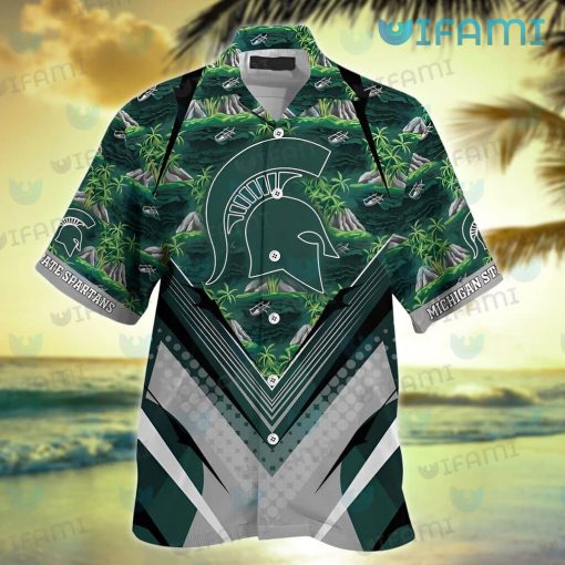 Michigan State Hawaiian Shirt Kayak Island Pattern Michigan State Gift