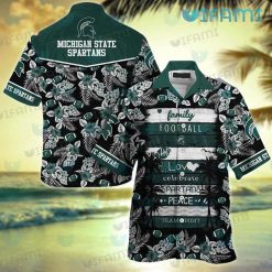 Michigan State Hawaiian Shirt Love Peace Michigan State Gift
