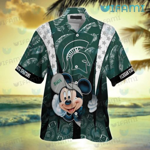 Michigan State Hawaiian Shirt Mickey Feather Michigan State Gift