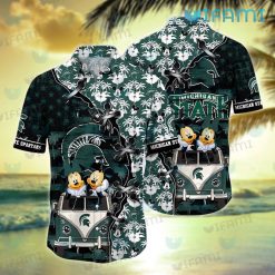 Michigan State Hawaiian Shirt Mickey Minnie Coconut Tree Michigan State Gift