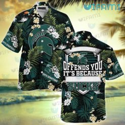 Michigan State Hawaiian Shirt Offends You It’s Beacause Sucks Spartans Gift