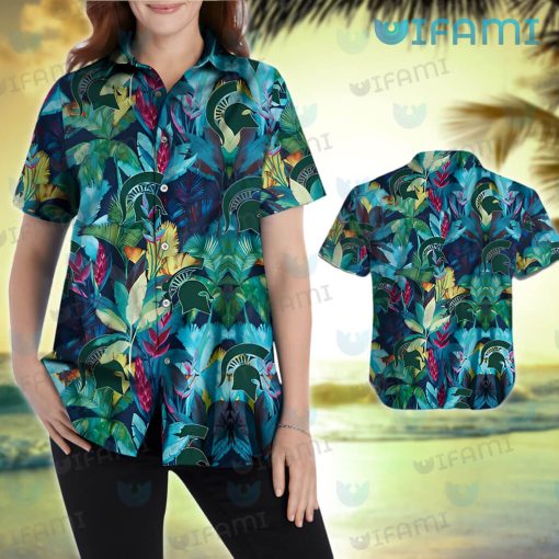 Michigan State Hawaiian Shirt Palm Tree Michigan State Gift