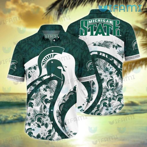 Michigan State Hawaiian Shirt Tropical Flower Michigan State Gift