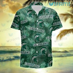 Michigan State Hawaiian Shirt Tropical Leaf Michigan State Present